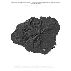 Kauai Island. United States. Shape on white. Bilevel © zelwanka