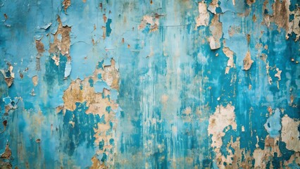 Distressed Blue Wall Texture Detail for Vintage and Retro Backgrounds in Home Decor and Interior Design Projects