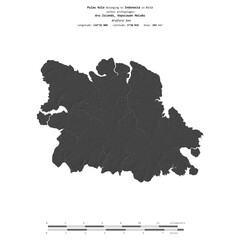 Pulau Kola. Indonesia. Shape on white. Bilevel © zelwanka
