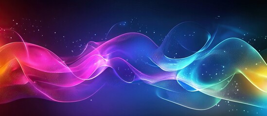Abstract Colorful Swirling Waves with Sparkles