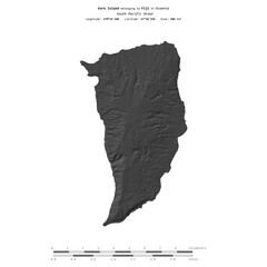 Koro Island. Fiji. Shape on white. Bilevel © zelwanka