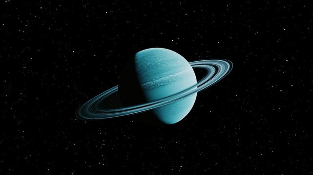 Artistic Concept Of Planet Uranus Floating In Our Solar System