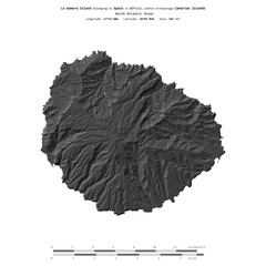 La Gomera Island. Spain. Shape on white. Bilevel © zelwanka