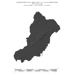 La Graciosa Island. Spain. Shape on white. Bilevel © zelwanka