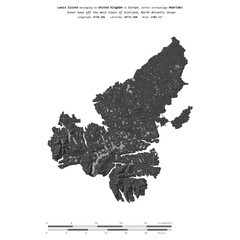 Lewis Island. United Kingdom. Shape on white. Bilevel © zelwanka