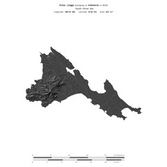 Pulau Lingga. Indonesia. Shape on white. Bilevel © zelwanka