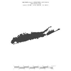 Long Island. United States. Shape on white. Bilevel © zelwanka