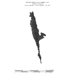 Mali Kyun Island. Myanmar. Shape on white. Bilevel © zelwanka