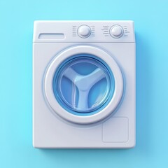 3D Washer Drum Icon: Laundry Machine Interior Illustration Logo