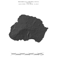 Marion Island. South Africa. Shape on white. Bilevel © zelwanka