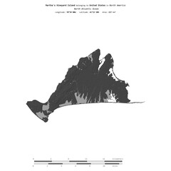 Martha's Vineyard Island. United States. Shape on white. Bilevel © zelwanka