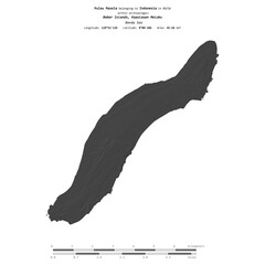 Pulau Masela. Indonesia. Shape on white. Bilevel © zelwanka