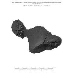 Maui Island. United States. Shape on white. Bilevel © zelwanka