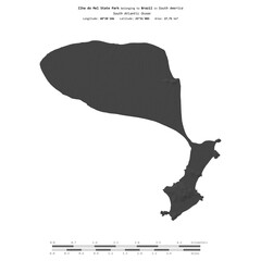 Ilha do Mel State Park. Brazil. Shape on white. Bilevel © zelwanka