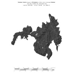 Mindanao Island. Philippines. Shape on white. Bilevel © zelwanka