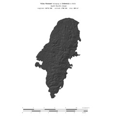 Pulau Mioswaar. Indonesia. Shape on white. Bilevel © zelwanka