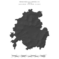 Montressar Island. South Korea. Shape on white. Bilevel © zelwanka