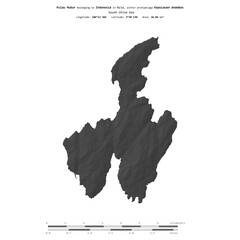 Pulau Mubur. Indonesia. Shape on white. Bilevel © zelwanka
