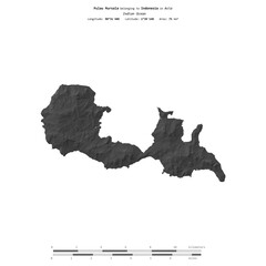 Pulau Mursala. Indonesia. Shape on white. Bilevel © zelwanka