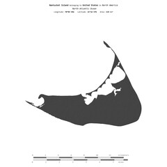 Nantucket Island. United States. Shape on white. Bilevel © zelwanka