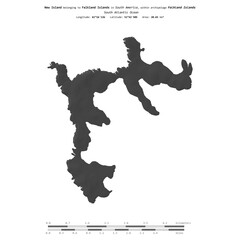 New Island. Falkland Islands. Shape on white. Bilevel © zelwanka
