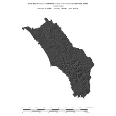 Pulau Niha. Indonesia. Shape on white. Bilevel © zelwanka