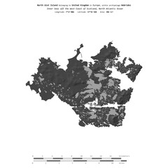 North Uist Island. United Kingdom. Shape on white. Bilevel © zelwanka