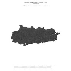 Pulau Nusa Barung. Indonesia. Shape on white. Bilevel © zelwanka