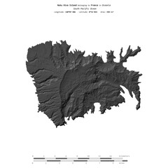 Nuku Hiva Island. France. Shape on white. Bilevel © zelwanka