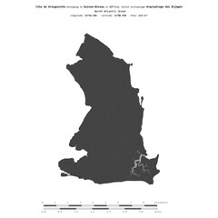 Ilha de Orangozinho. Guinea-Bissau. Shape on white. Bilevel © zelwanka