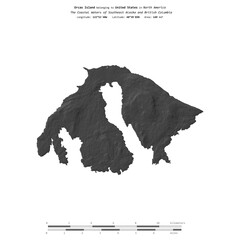 Orcas Island. United States. Shape on white. Bilevel © zelwanka