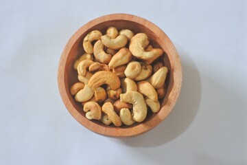 Cashew nuts on bowl