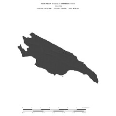 Pulau Paliat. Indonesia. Shape on white. Bilevel © zelwanka