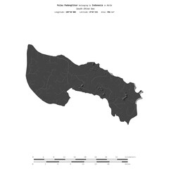 Pulau Padangtikar. Indonesia. Shape on white. Bilevel © zelwanka