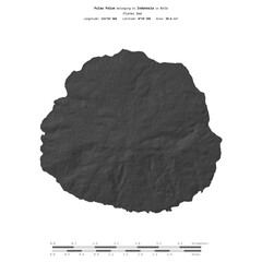 Pulau Palue. Indonesia. Shape on white. Bilevel © zelwanka