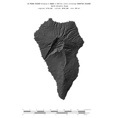 La Palma Island. Spain. Shape on white. Bilevel © zelwanka