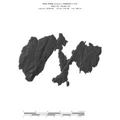 Pulau Peleng. Indonesia. Shape on white. Bilevel © zelwanka
