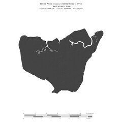 Ilha de Pecixe. Guinea-Bissau. Shape on white. Bilevel © zelwanka
