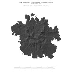 Ponape Island. Federated States of Micronesia. Shape on white. Bilevel © zelwanka