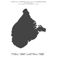 Ilha Ponta. Guinea-Bissau. Shape on white. Bilevel © zelwanka