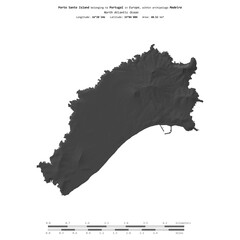 Porto Santo Island. Portugal. Shape on white. Bilevel © zelwanka