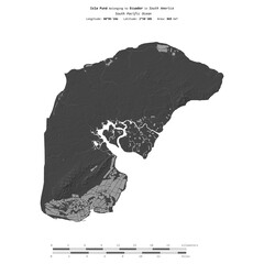 Isla Puna. Ecuador. Shape on white. Bilevel © zelwanka