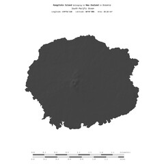 Rangitoto Island. New Zealand. Shape on white. Bilevel © zelwanka