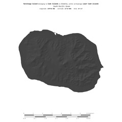 Rarotonga Island. Cook Islands. Shape on white. Bilevel © zelwanka