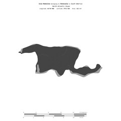 Isla Remolino. Venezuela. Shape on white. Bilevel © zelwanka