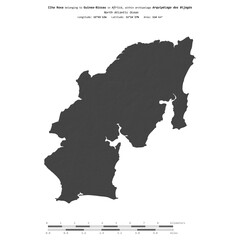 Ilha Roxa. Guinea-Bissau. Shape on white. Bilevel © zelwanka