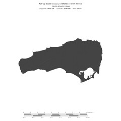 Rum Cay Island. Bahamas. Shape on white. Bilevel © zelwanka