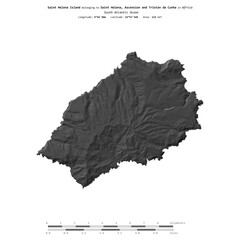 Saint Helena Island. Saint Helena, Ascension and Tristan da Cunha. Shape on white. Bilevel © zelwanka