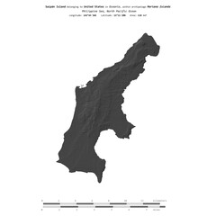 Saipan Island. United States. Shape on white. Bilevel © zelwanka