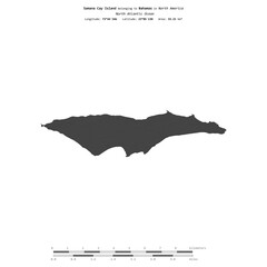 Samana Cay Island. Bahamas. Shape on white. Bilevel © zelwanka